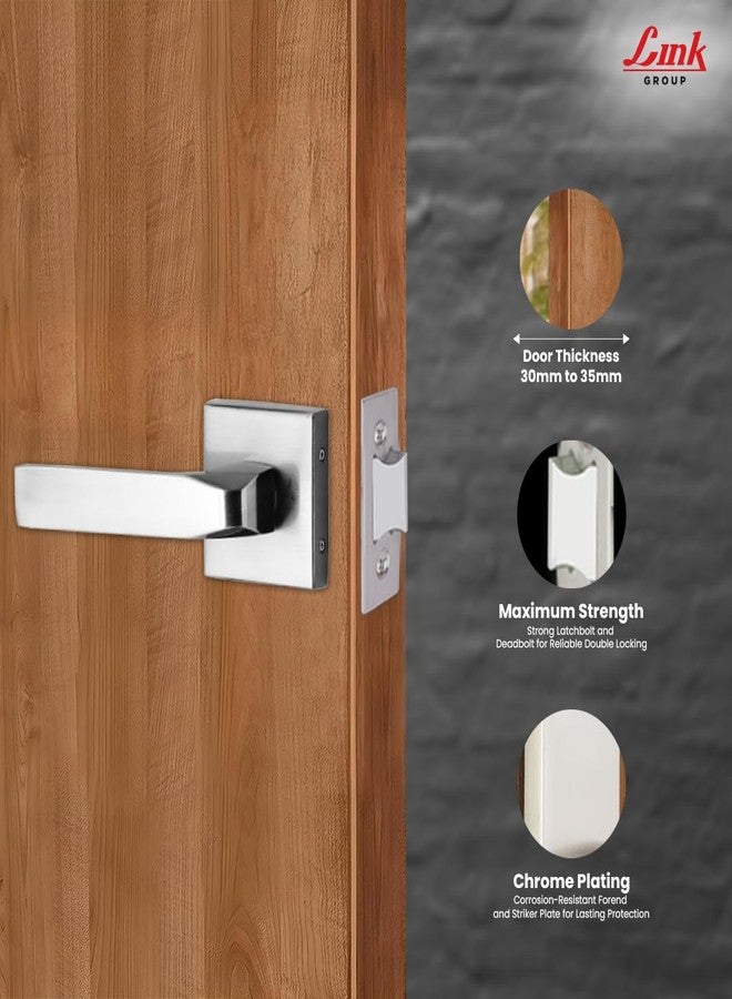 Link Fixio Mortise Door Handle | Bathroom, Balcony Door Handle Set, SS Finish | Miled Steel | Baby Latch | Ergonomic Design | 1,00,000+ Cycle Tested | 2-Year Warranty - Image 2